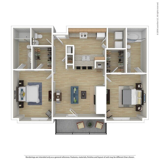 2 Bed 2.5 Bath 1176 SqFt (1102 Net)  206D floor plan